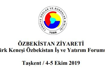 Özbekistan Ziyareti , 4-5 Ekim 2019