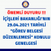 İÇİŞLERİ BAKANLIĞI’NIN 29.04.2021 TARİHLİ “GÖREV BELGESİ DÜZENLEMESİ” KONULU GENELGESİ