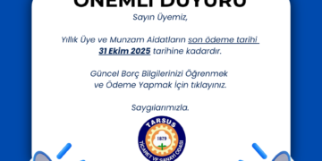 2025 Yılı 2. Dönem Oda Aidatları Hakkında
